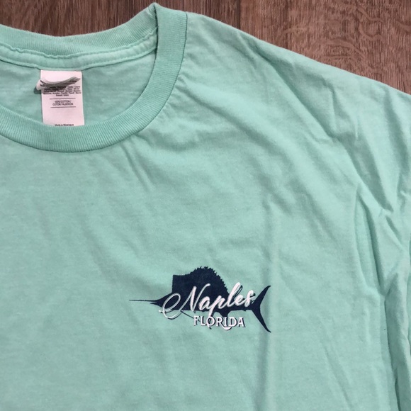 NWOT! - NAPLES FLORIDA Paradise Outfitters 100% Ring Spun Cotton Fishing Tee - Picture 5 of 8